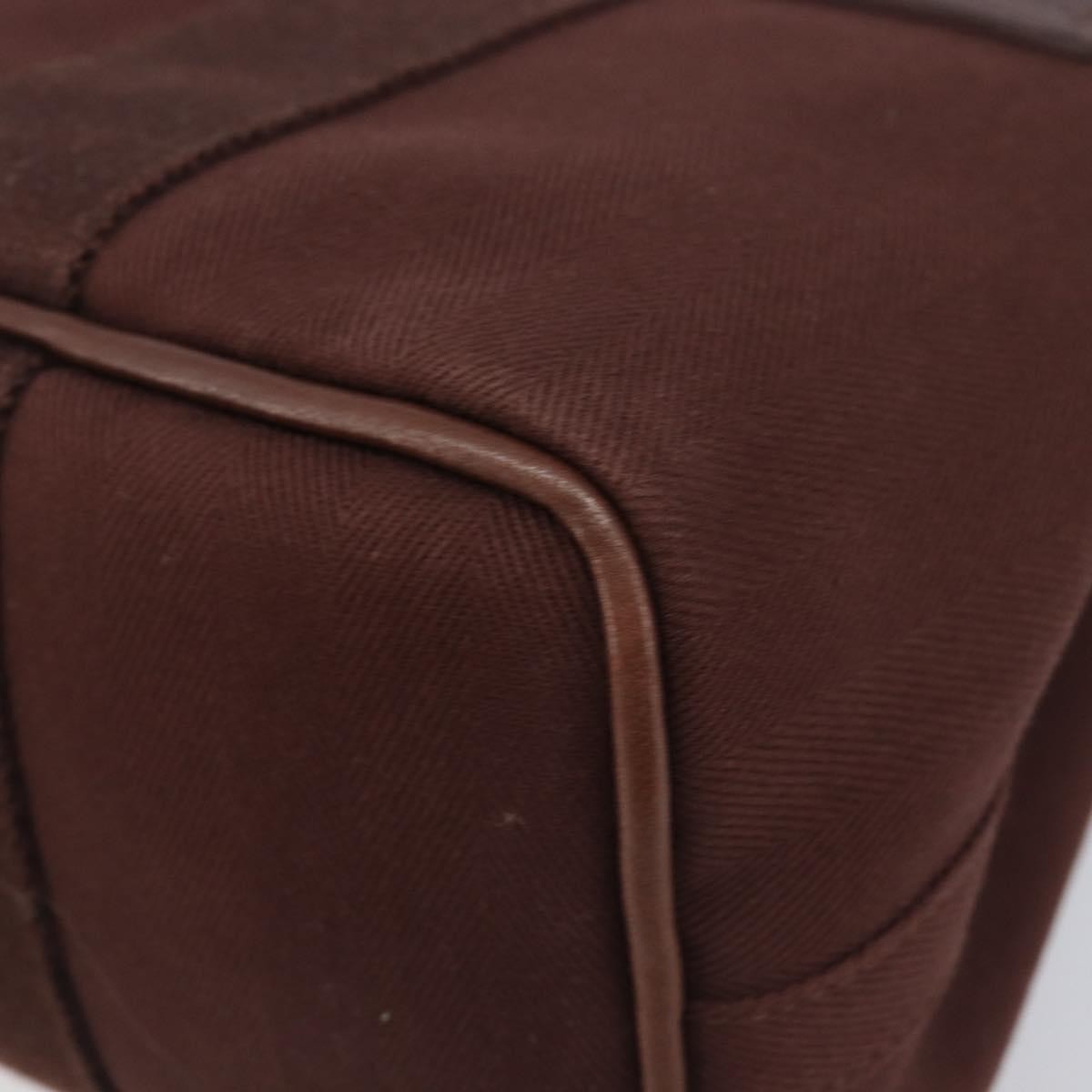 Hermes Valparaiso Toile and Leather, Brown, Canvas, Handbag