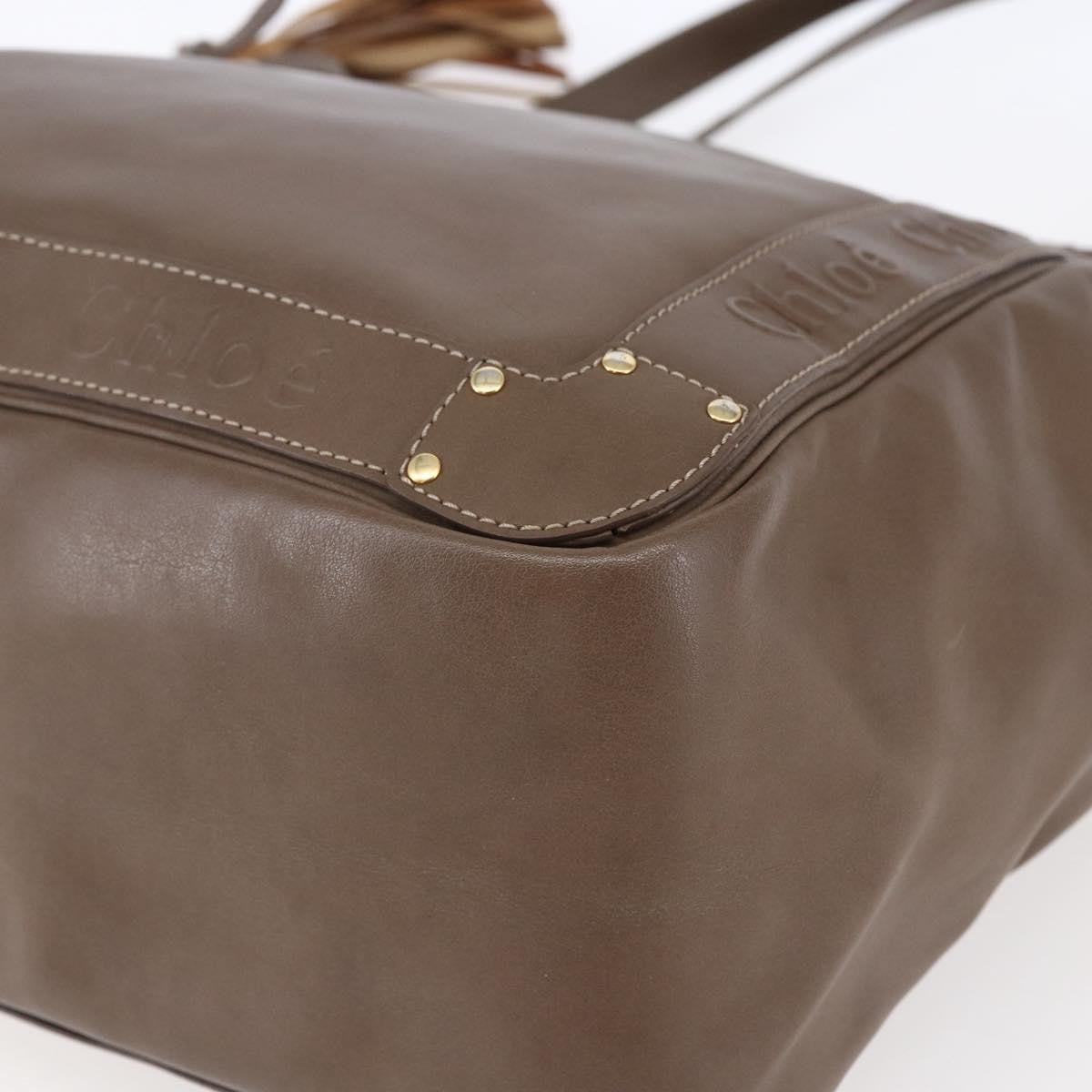 Chloe Eden Leather, Brown, Leather, Tote Bag