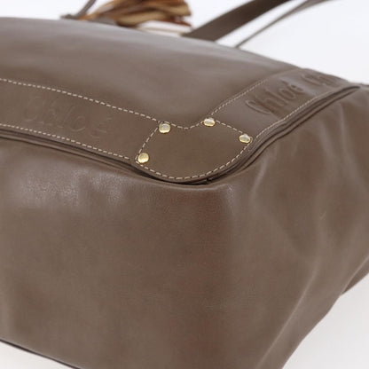 Chloe Eden Leather, Brown, Leather, Tote Bag