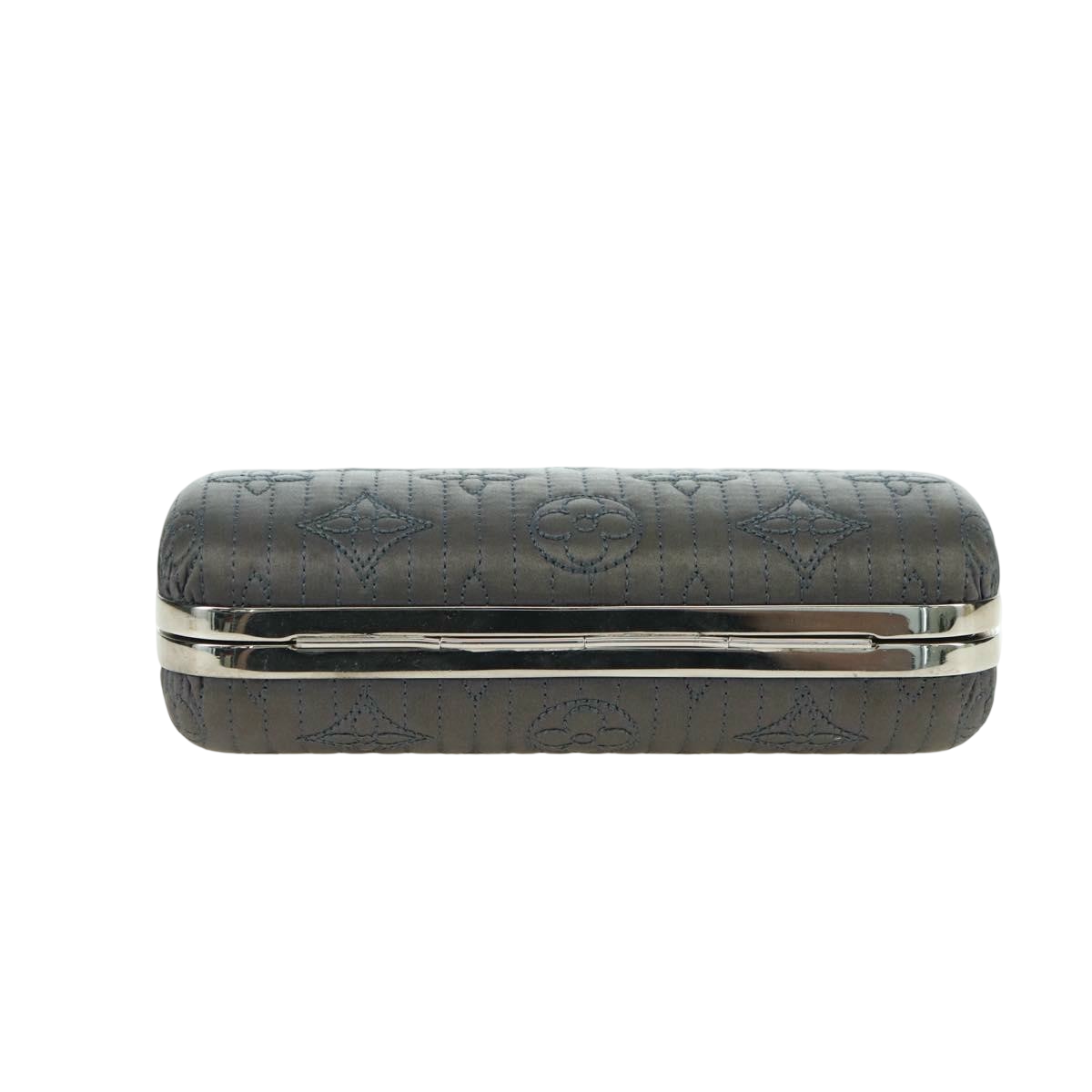 Louis Vuitton Motard Minaudiere Monogram Satin, Gray, Satin, Clutch