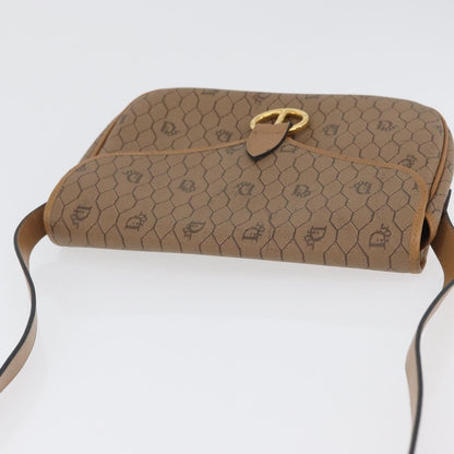 Christian Dior Vintage Honeycomb Canvas and Leather, Beige, Canvas, Shoulder Bag