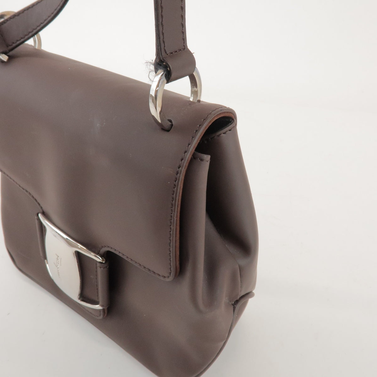 Salvatore Ferragamo Vara Leather, Brown, Leather, Tote Bag