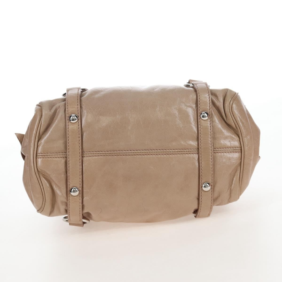 Miu Miu Bow Satchel Cervo Leather, Beige, Leather, Handbag