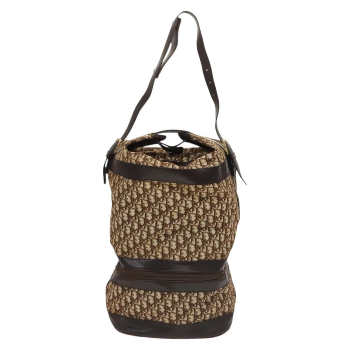 Christian Dior Vintage Trotter Street Chic Pocket Hobo Diorissimo Canvas, Brown, Canvas, Shoulder Bag