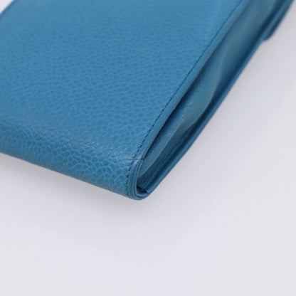 Chanel Vintage CC Phone Holder Caviar, Blue, Leather, Clutch