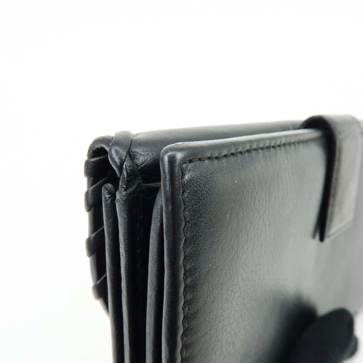 Christian Dior Trotter / Heart Motif Wallet Leather, Black, Leather, Wallet