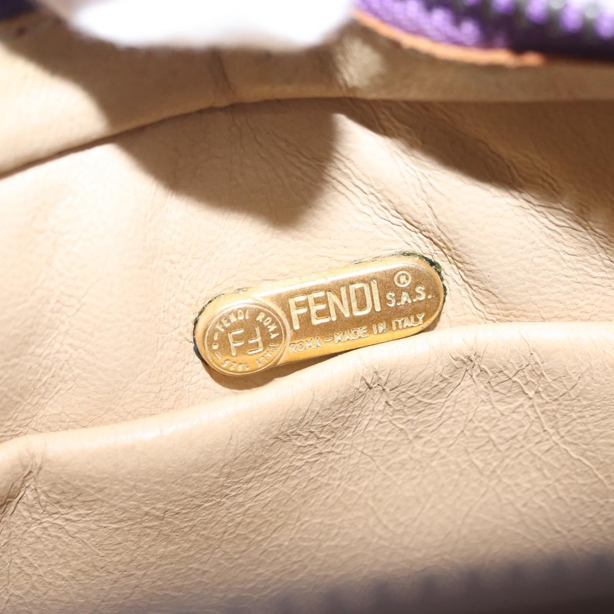 Fendi Handbag cuir, Purple, Leather, Handbag