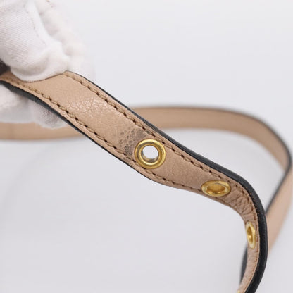 Miu Miu Madras Convertible Lock Leather, Beige, Leather, Tote Bag