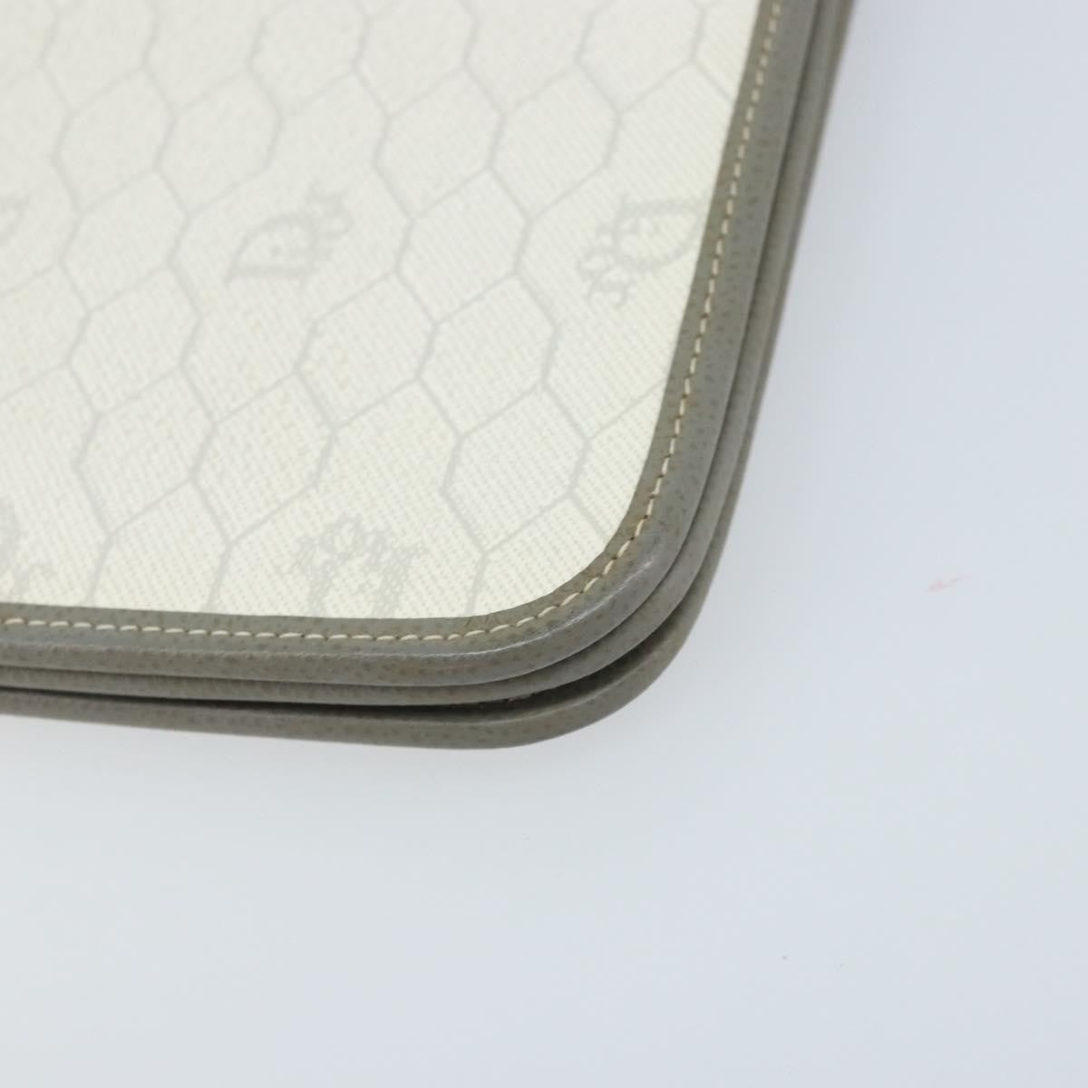 Christian Dior Vintage Honeycomb chain Canvas, White, Canvas, Shoulder Bag