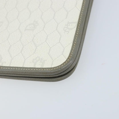 Christian Dior Vintage Honeycomb chain Canvas, White, Canvas, Shoulder Bag