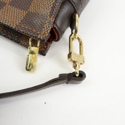Louis Vuitton Trousse Make Up Damier, Brown, Canvas, Clutch