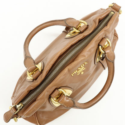 Prada Convertible Belted Satchel Soft Calf, Brown, Leather, Handbag