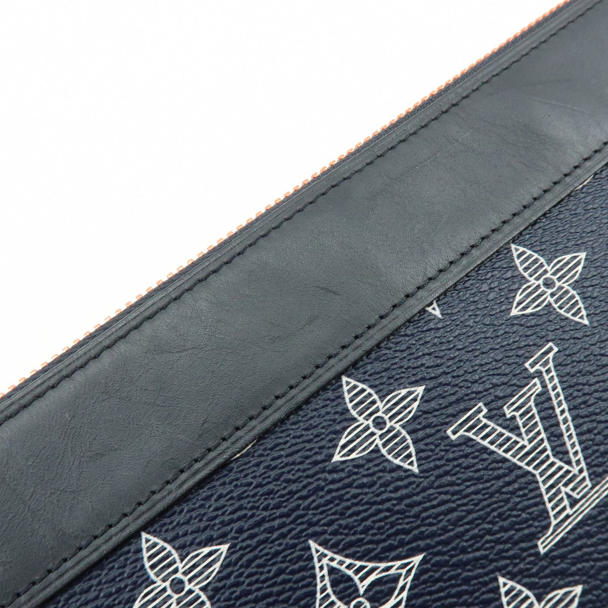 Louis Vuitton Pochette Apollo Limited Edition Upside Down Monogram Ink, Navy, Canvas, Clutch