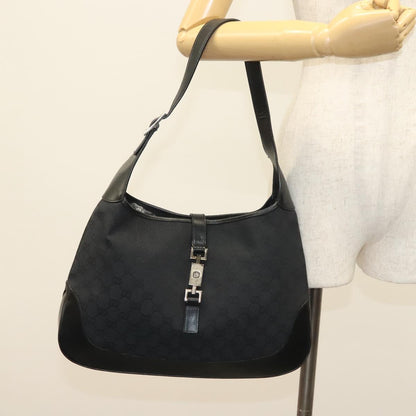 Gucci Jackie Original Shoulder Bag Diamante Coated Canvas, BLACK, CANVAS, Shoulder bag