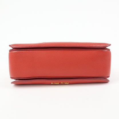 Miu Miu Madras Convertible Lock Leather, Red, Leather, Tote Bag