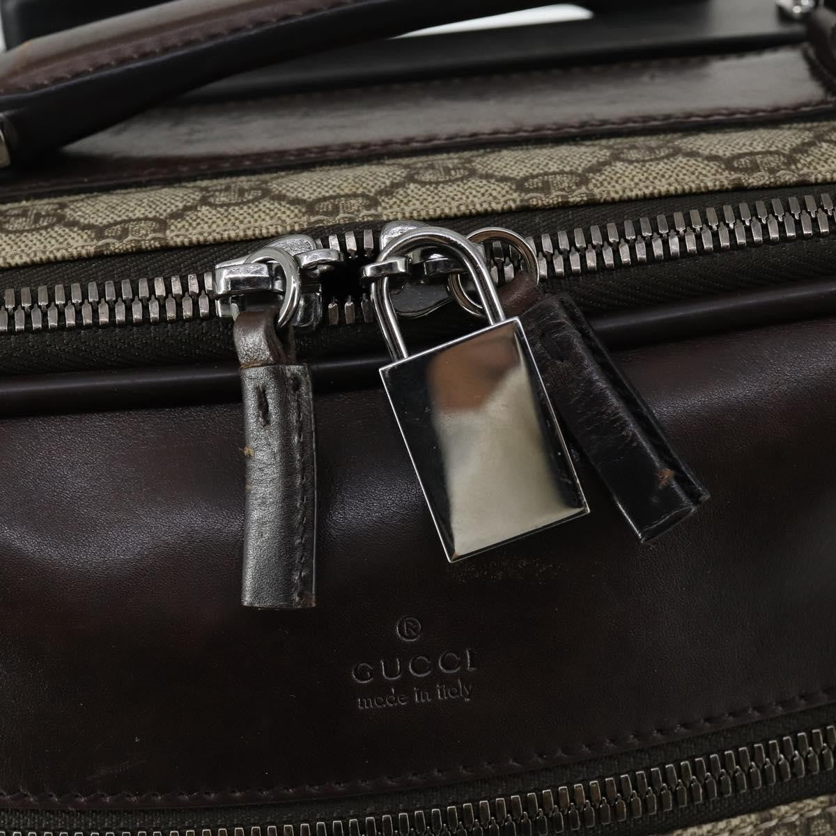 Gucci Web Trolley Rolling Luggage GG Coated Canvas, Beige, PVC, Travel Bag