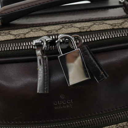 Gucci Web Trolley Rolling Luggage GG Coated Canvas, Beige, PVC, Travel Bag