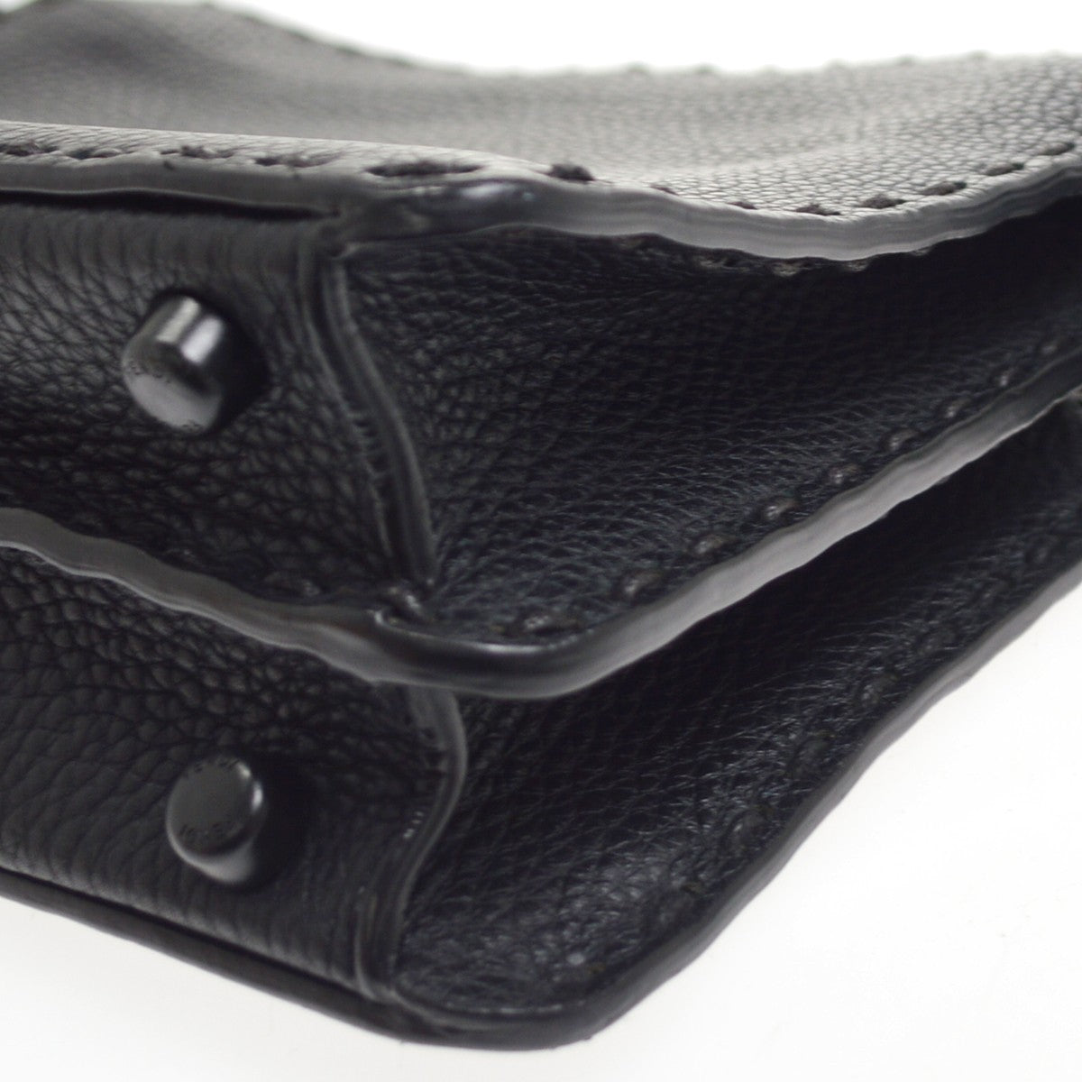 Fendi Selleria Peekaboo ISeeU Raffia with Leather, Black, Leather, Handbag