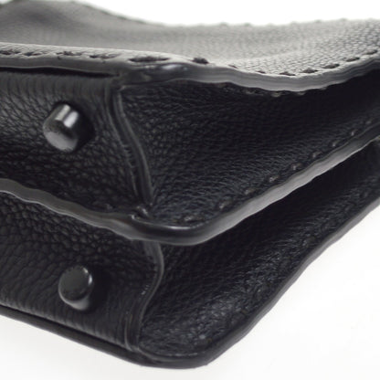 Fendi Selleria Peekaboo ISeeU Raffia with Leather, Black, Leather, Handbag