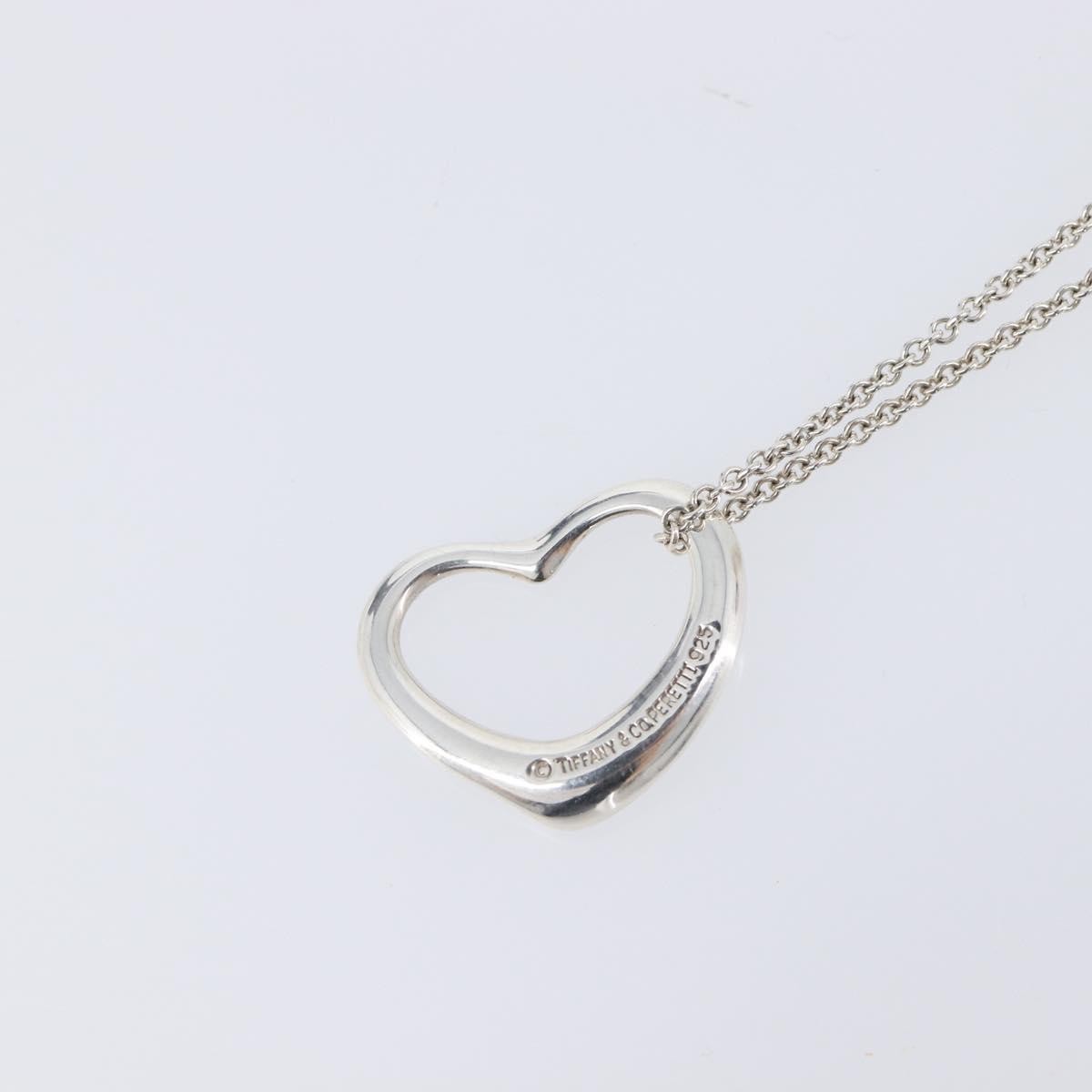 Tiffany & Co. Elsa Peretti Open Heart Pendant Sterling Silver, Silver, Silver, Necklace