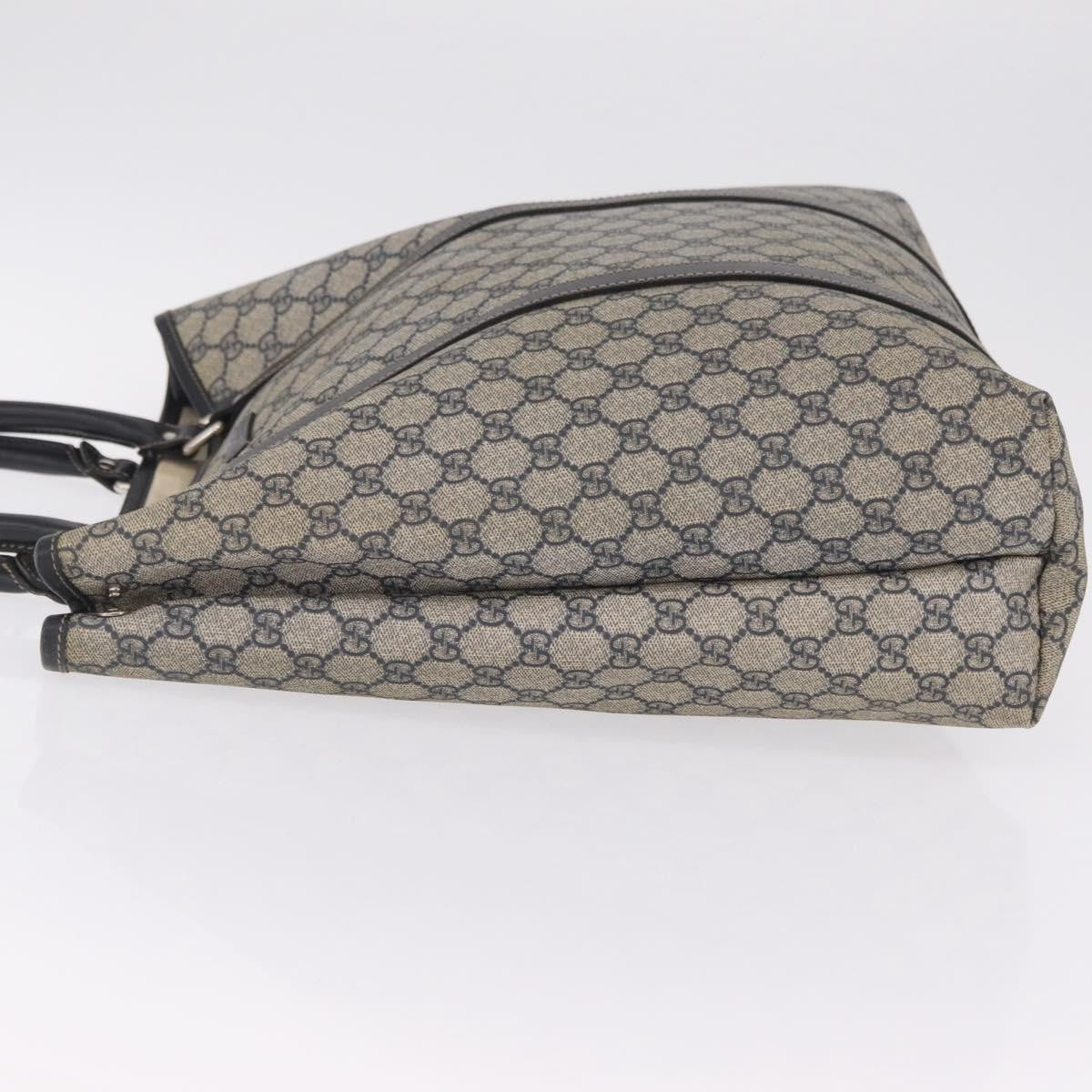 Gucci Open Tote GG Canvas and Leather, Navy, Canvas, Handbag