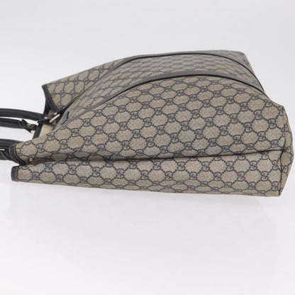 Gucci Open Tote GG Canvas and Leather, Navy, Canvas, Handbag
