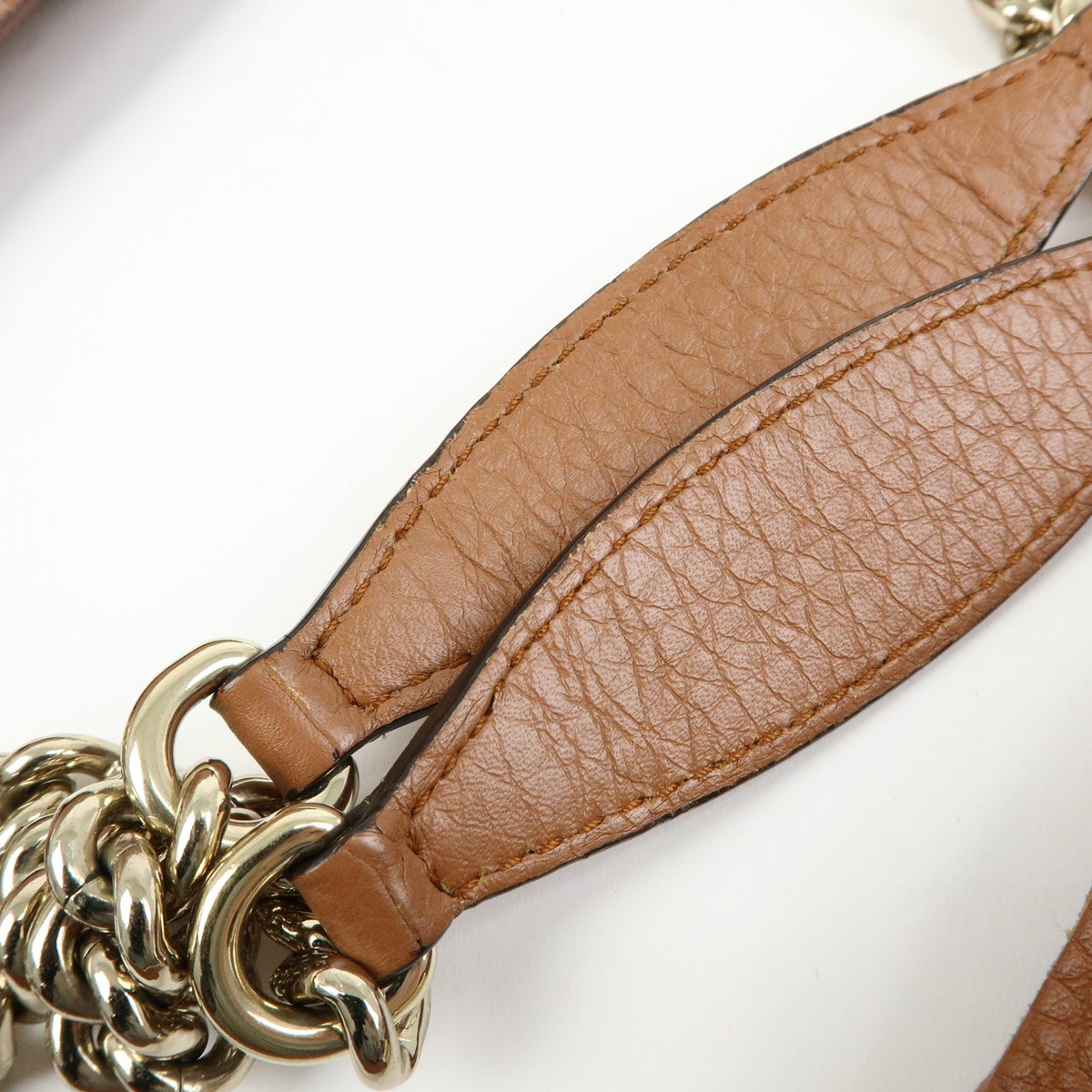 Gucci Soho Chain Strap Leather, Brown, Leather, Shoulder Bag