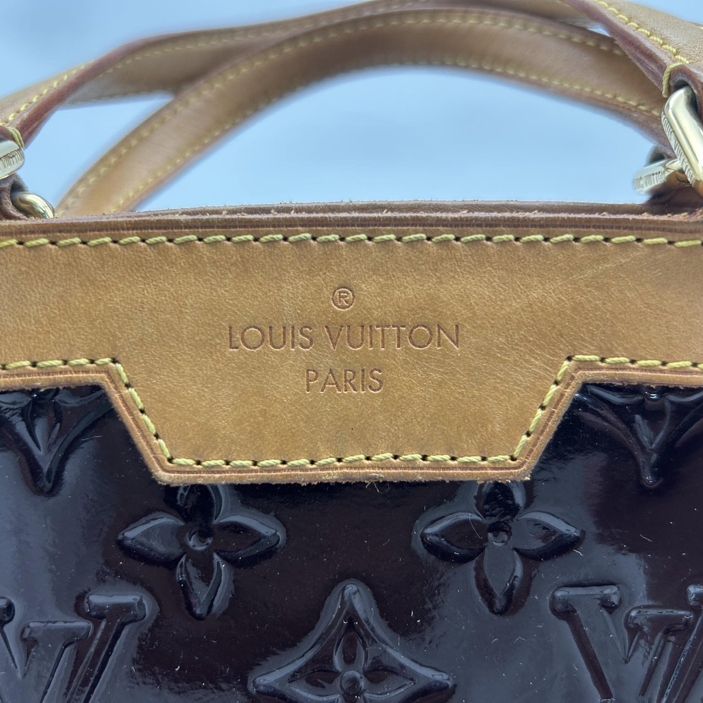 Louis Vuitton Brea Monogram Vernis, Brown, Patent Leather, Handbag