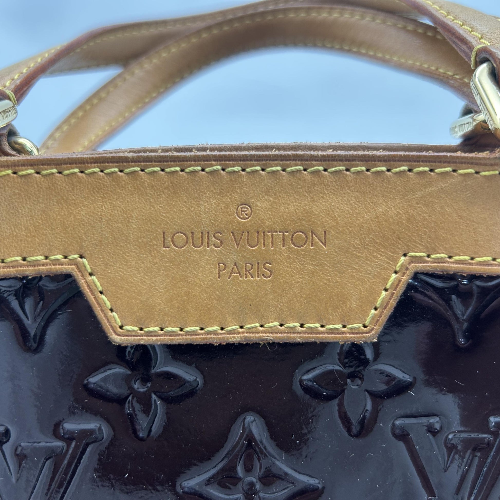 Louis Vuitton Brea Monogram Vernis, Brown, Patent Leather, Handbag