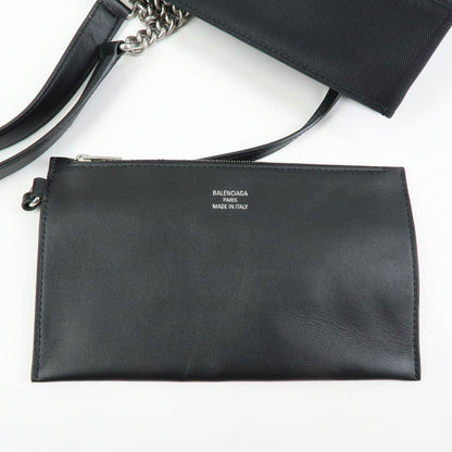 Balenciaga Duty Free Mesh with Leather, Black, Mesh, Tote Bag