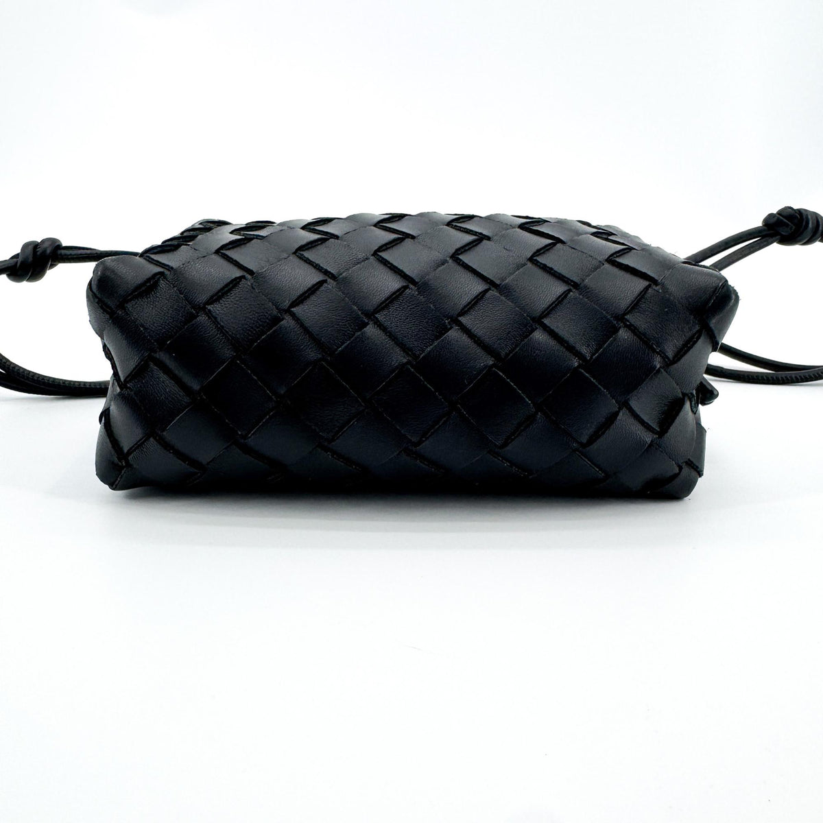 Bottega Veneta Loop Intrecciato Nappa, Black, Leather, Crossbody Bag