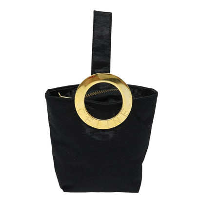 Celine Circle Logo Nylon, Black, Nylon, Clutch