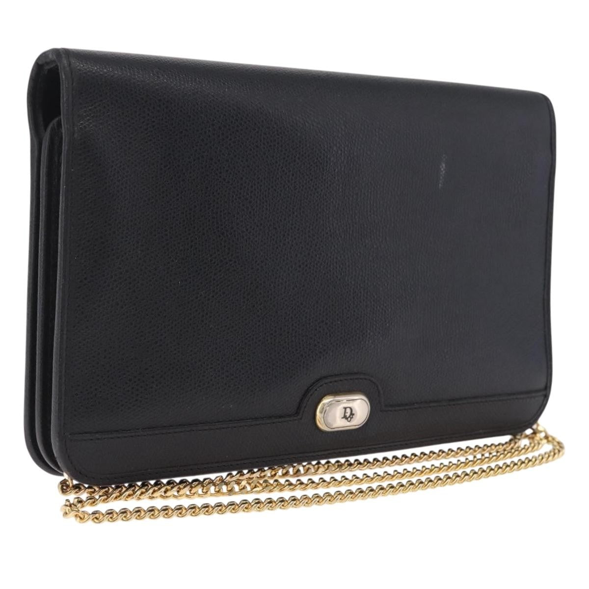 Christian Dior Vintage Honeycomb Canvas, Black, Leather, Shoulder Bag