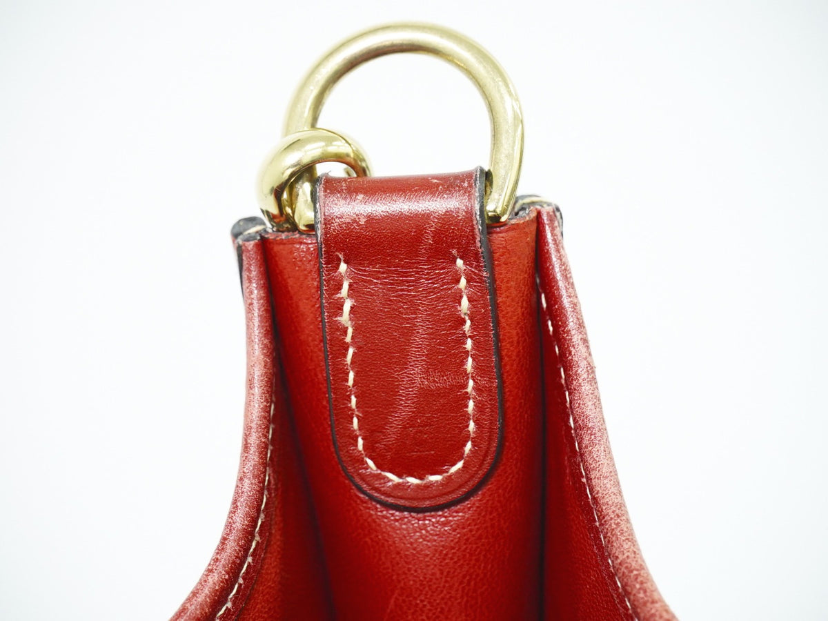 Hermes Evelyne Bag Gen I Panama, Beige, Leather, Handbag