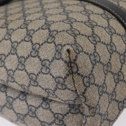 Gucci Open Tote GG Canvas and Leather, Navy, Canvas, Handbag