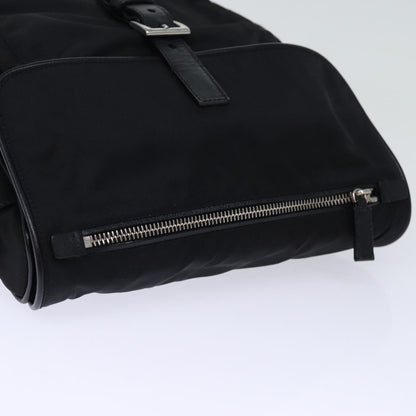 Prada Buckle Messenger Tessuto, Black, Nylon, Shoulder Bag