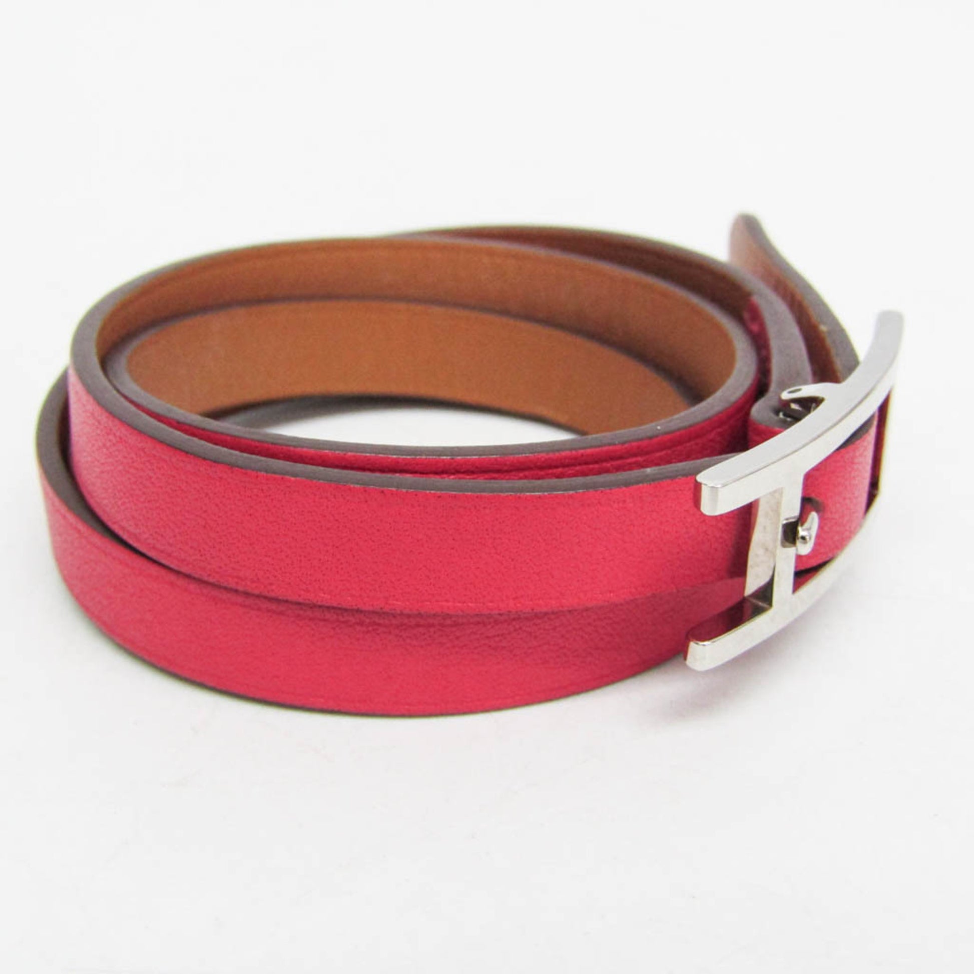 Hermes Hapi 3 Leather with Metal, Pink, Leather, Bracelet