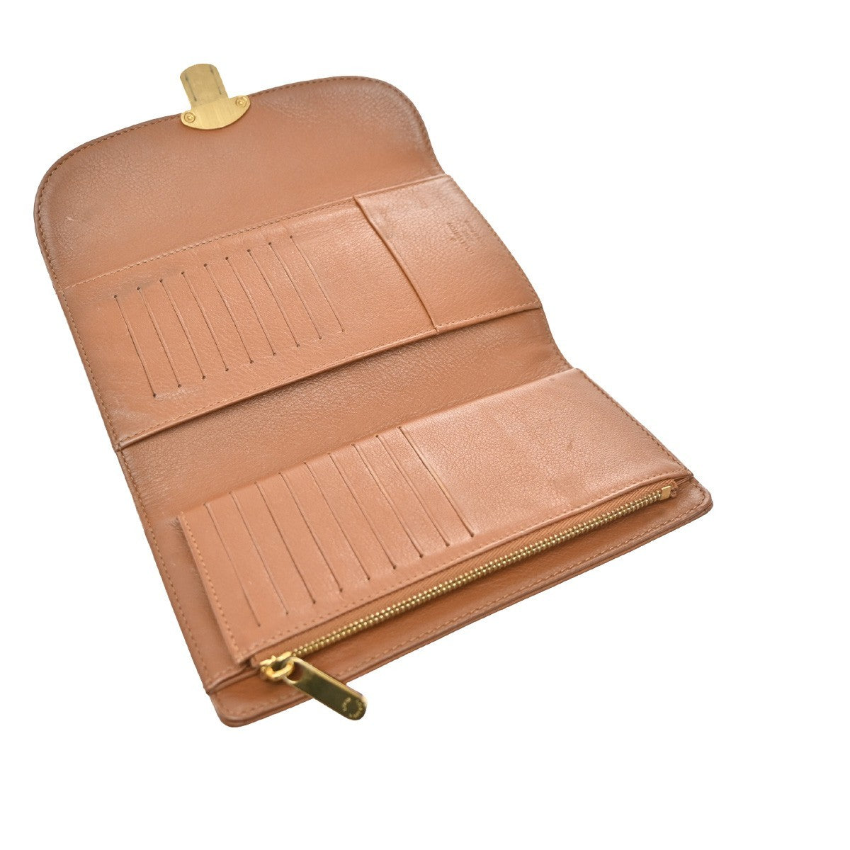 Louis Vuitton Amelia Mahina Leather, Brown, Leather, Wallet