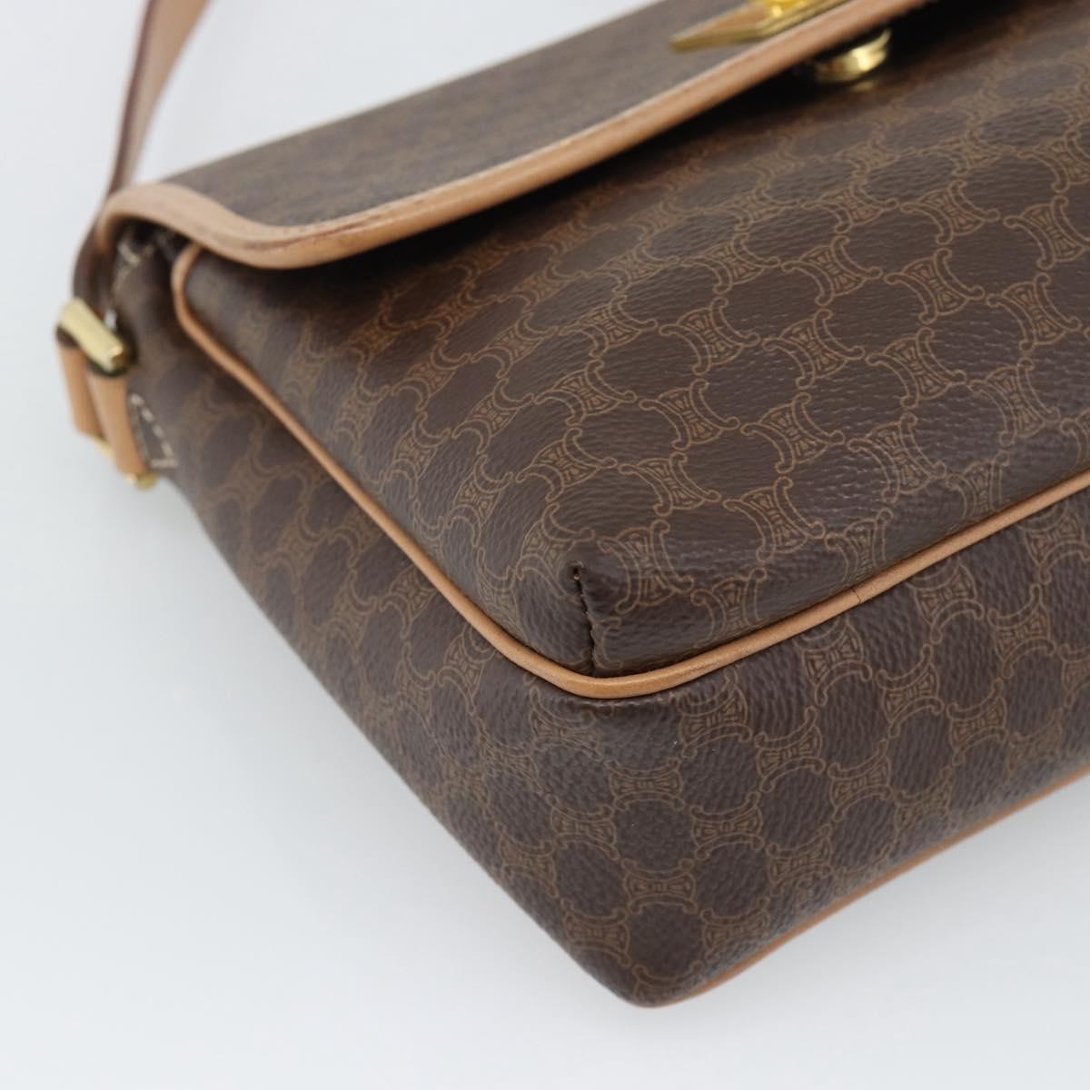Celine Macadam Canvas, Brown, Canvas, Shoulder Bag