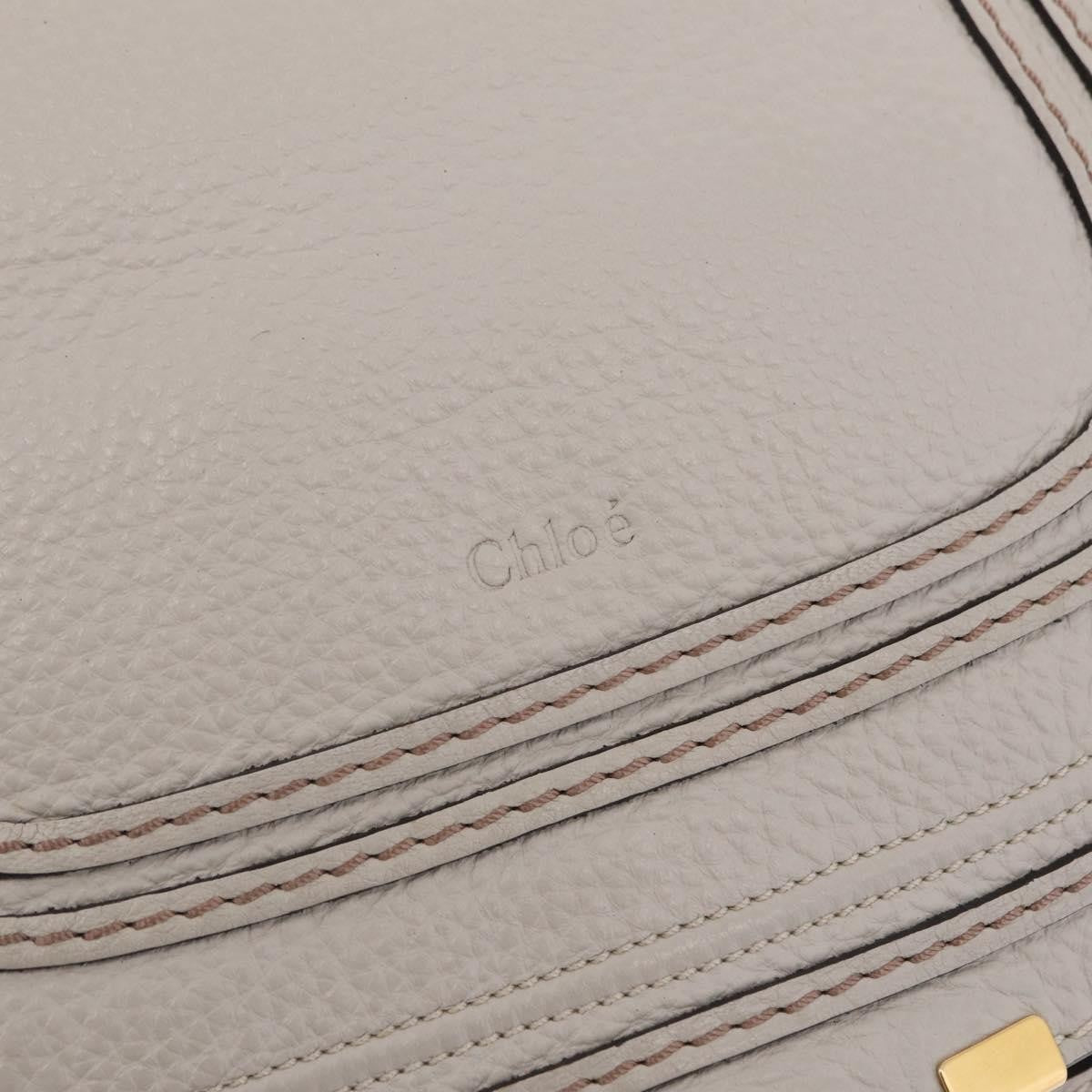 Chloe Marcie Satchel Leather, Gray, Leather, Handbag