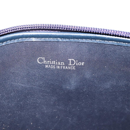 Christian Dior Wristlet Clutch Oblique Canvas, Navy, Canvas, Clutch