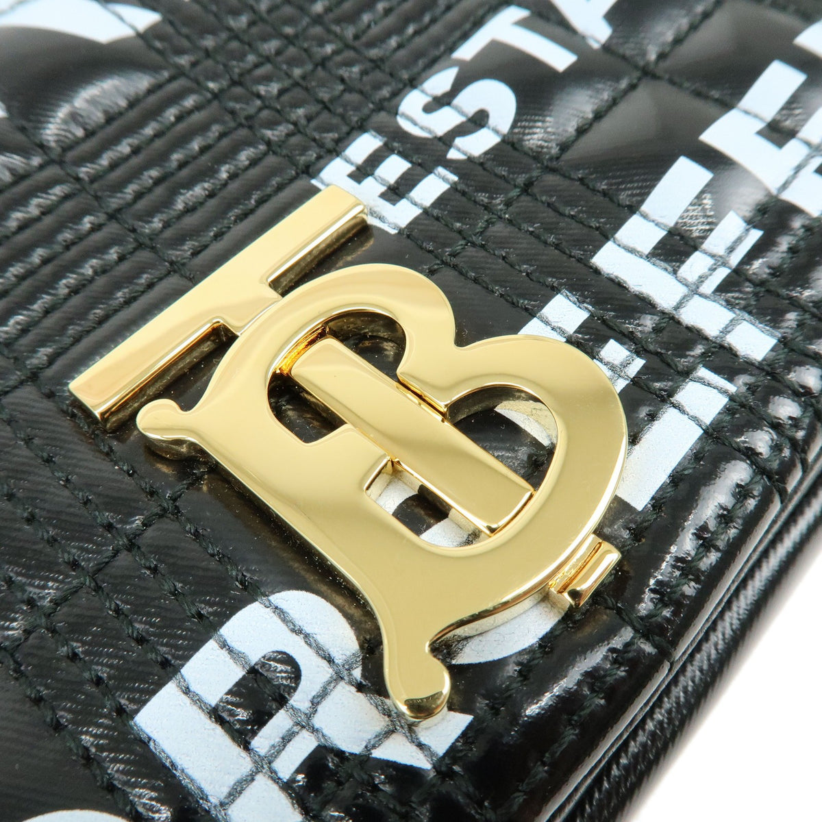 Burberry Lola Clutch on Chain Quilted Leather, Black, Leather, Clutch