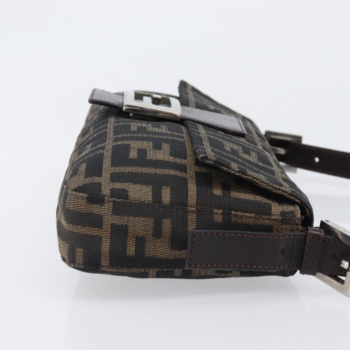 Fendi Mamma Baguette Zucca Jacquard Velvet, Brown, Canvas, Shoulder Bag