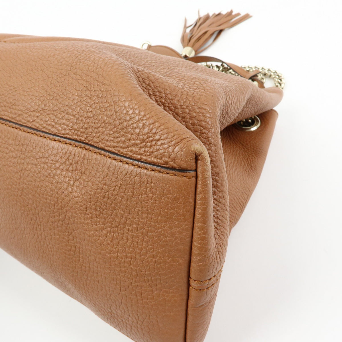 Gucci Soho Chain Strap Leather, Brown, Leather, Shoulder Bag