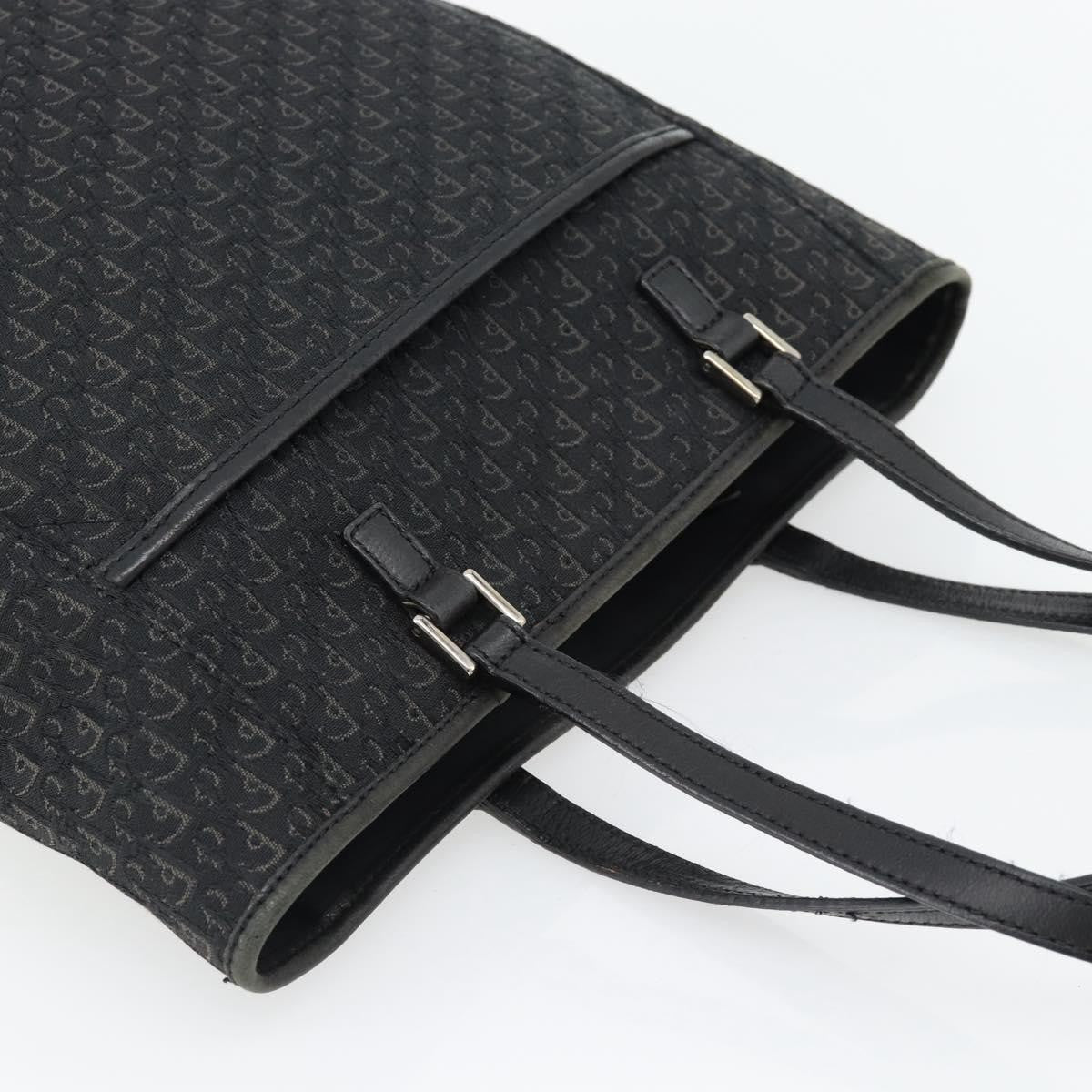 Christian Dior Vintage Open Pocket Diorissimo Canvas, Black, Canvas, Tote Bag