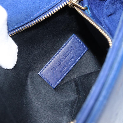 Saint Laurent Chyc Flap Leather, Blue, Leather, Shoulder Bag
