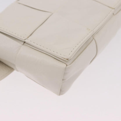 Bottega Veneta Cassette Belt Maxi Intrecciato Leather, White, Leather, Clutch