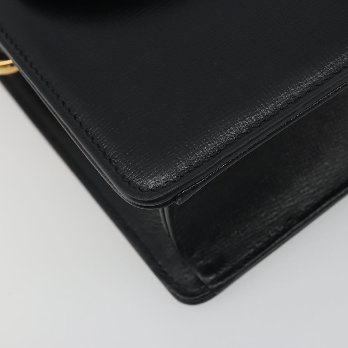 Gucci GG Ring Leather, Black, Leather, Shoulder Bag