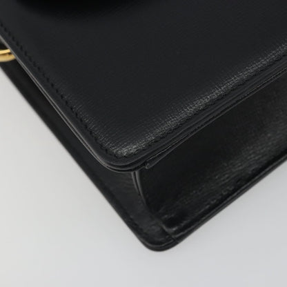 Gucci GG Ring Leather, Black, Leather, Shoulder Bag