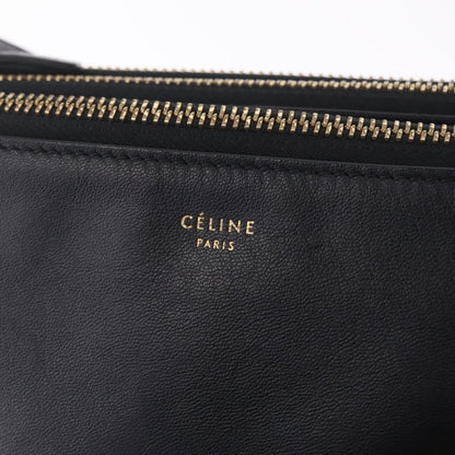 Celine Trio Leather, Black, Leather, Crossbody Bag